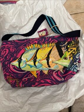 Guy Harvey Fish Print Multicolor Bag shoulder strap